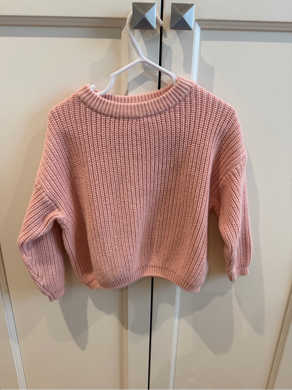 Cozy Pink 12-18m Chunky Knit cotton Sweater